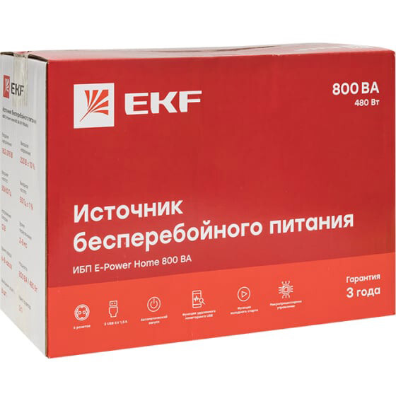 ИБП EKF E-Power Home 800 ВА - SSW-800 - фото 5
