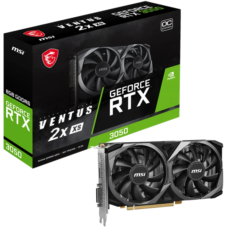Видеокарта NVIDIA GeForce RTX 3050 MSI 8Gb (RTX 3050 VENTUS 2X XS 8G OC) - фото 5