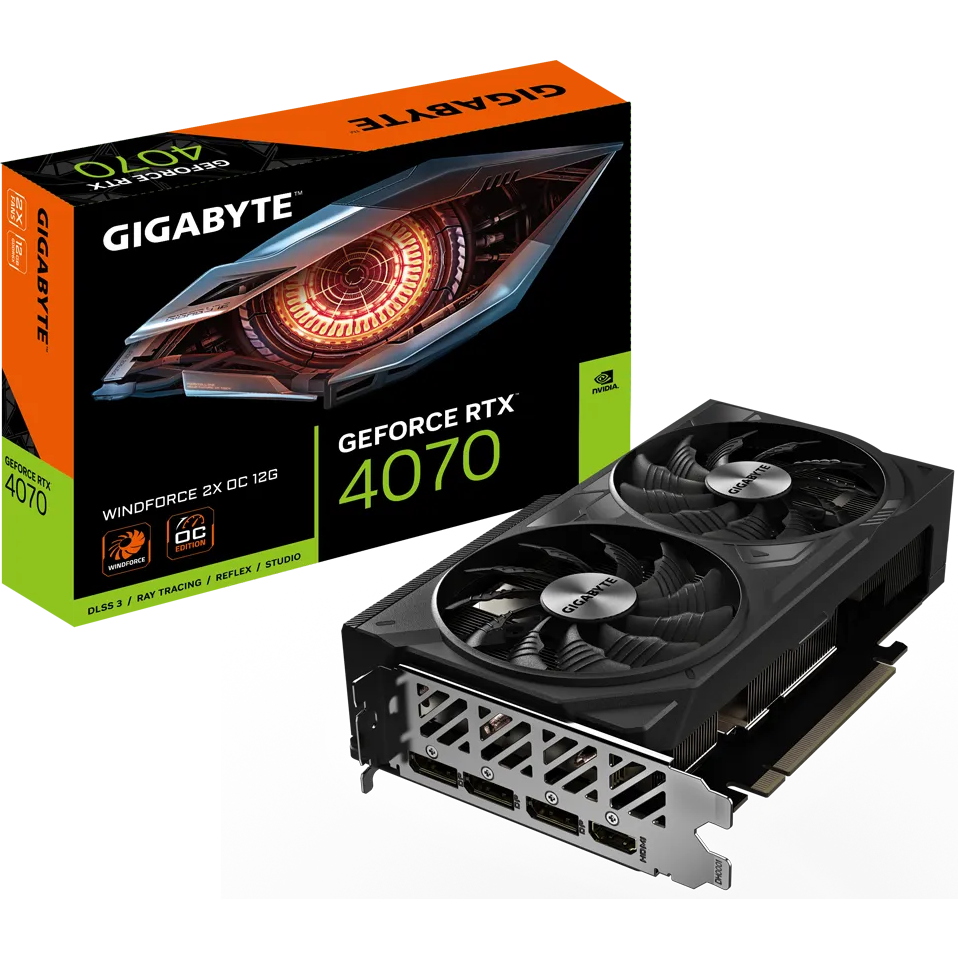 Видеокарта NVIDIA GeForce RTX 4070 Gigabyte 12Gb (GV-N4070WF2OC-12GD) - фото 8