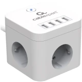 Сетевой фильтр Cablexpert Cube CUBE-3-U4-W-1.5