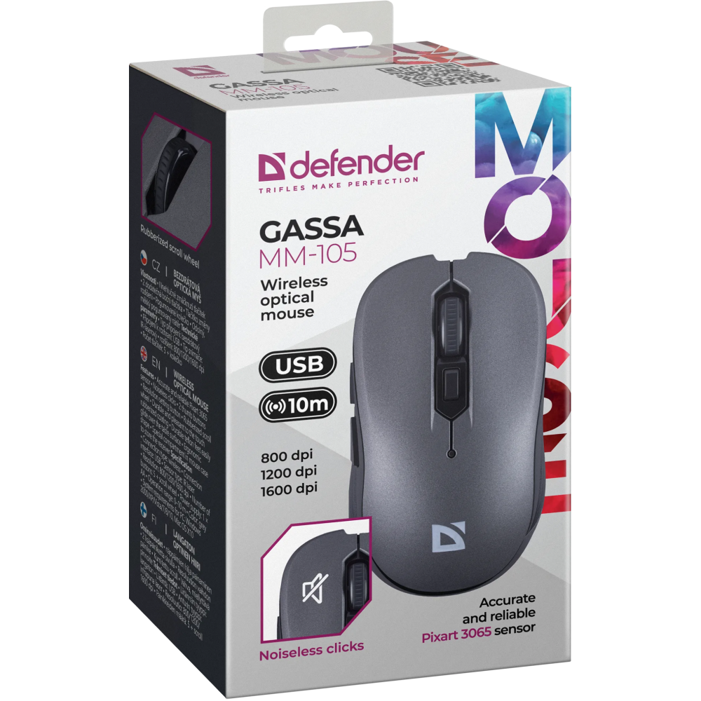 Мышь Defender Gassa MM-105 Grey (52104) - фото 6