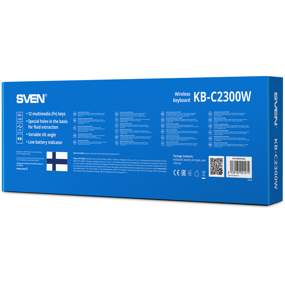 Клавиатура Sven KB-C2300W Black - SV-021474 - фото 5