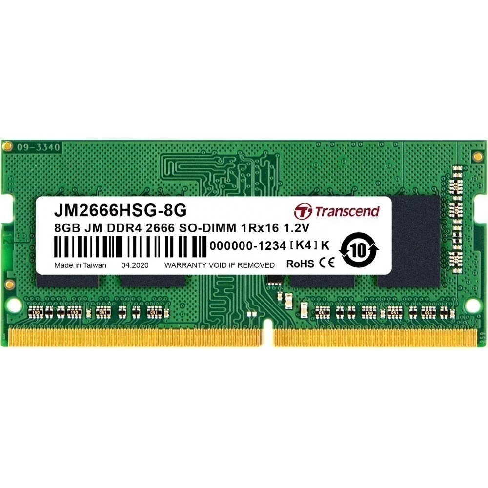 Оперативная память 8Gb DDR4 2666MHz Transcend SO-DIMM (JM2666HSG-8G) RTL