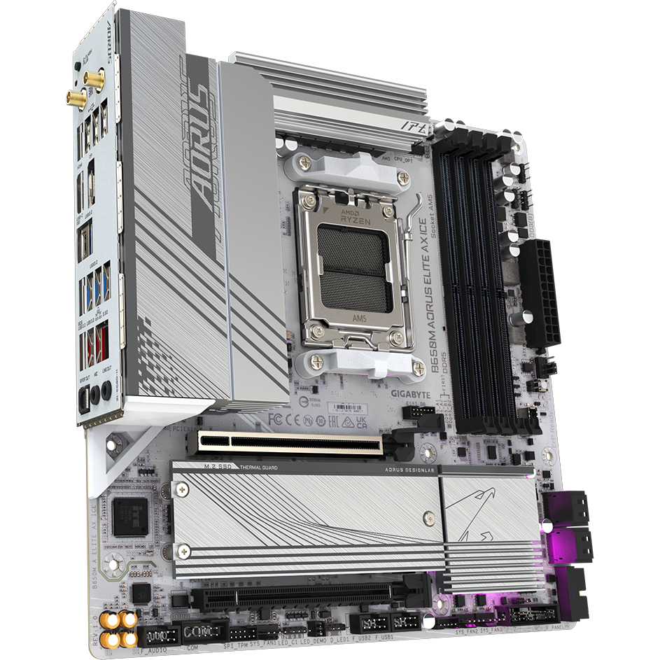 Материнская плата Gigabyte B650M AORUS ELITE AX ICE - фото 2
