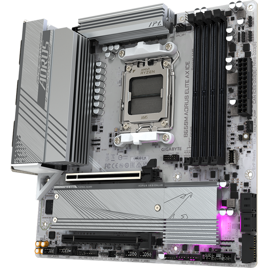 Материнская плата Gigabyte B650M AORUS ELITE AX ICE - фото 3