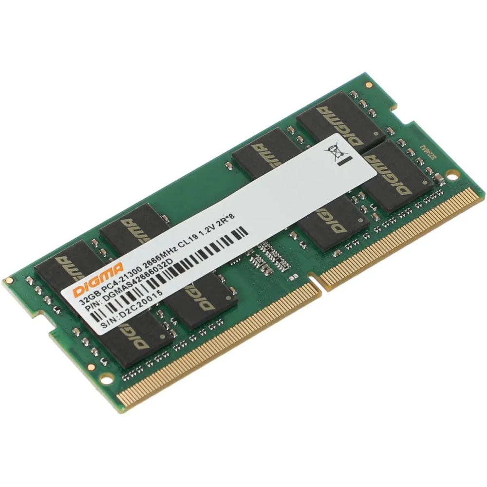Оперативная память 32GB DDR4 2666MHz Digma SO-DIMM (DGMAS42666032D)