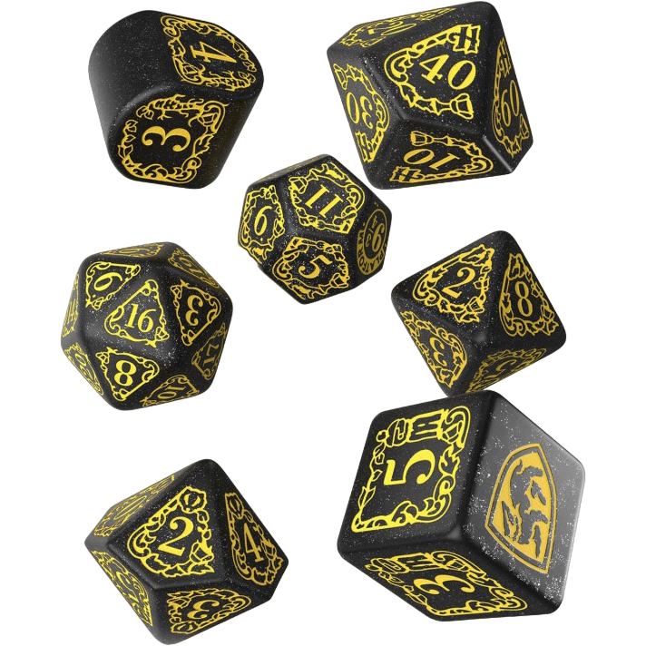 Набор кубиков Q Workshop Harry Potter Hufflepuff Modern Dice Set - Black - 190142/2023/4/A