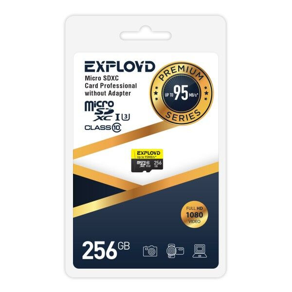 Карта памяти 256Gb MicroSD Exployd Premium - EX256GCSDXC10UHS-1-ElU3 w