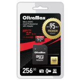 Карта памяти 256Gb MicroSD OltraMax Premium + SD адаптер (OM256GCSDXC10UHS-1-PrU3)