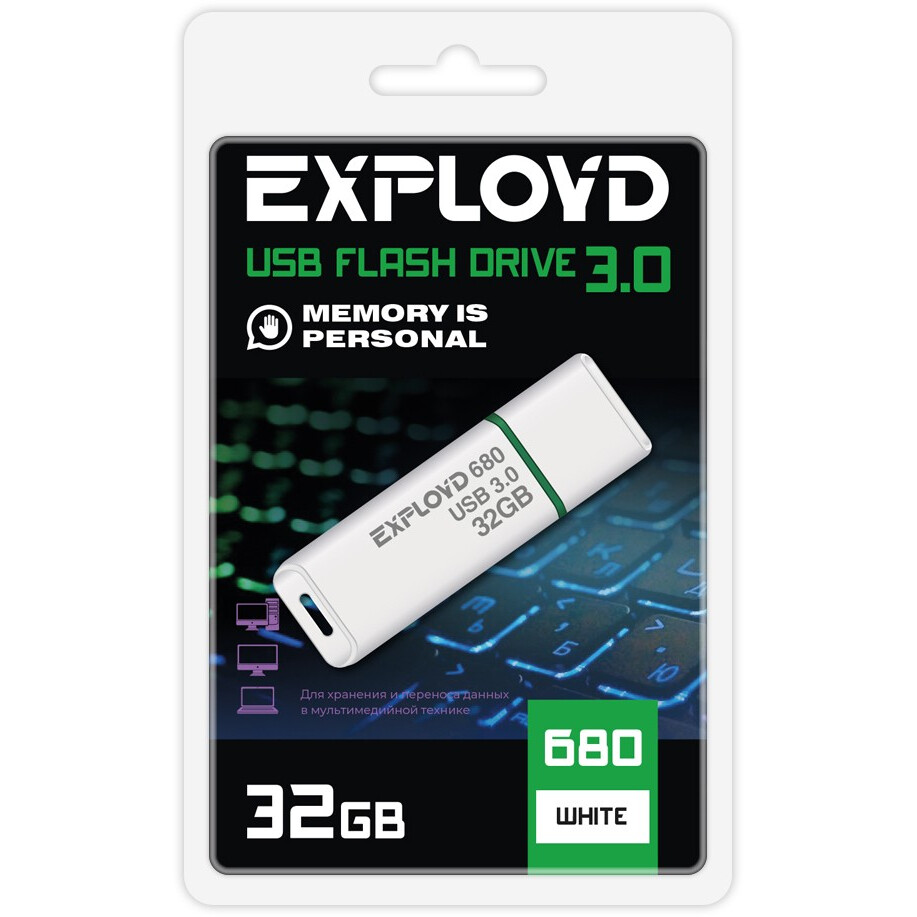 USB Flash накопитель 32Gb Exployd 680 White - EX-32GB-680-White