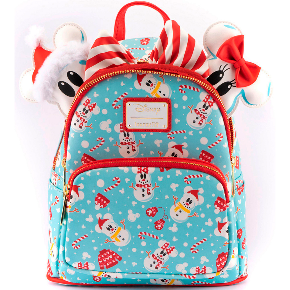 Рюкзак Loungefly Disney Minnie Mickey Snowman AOP Mini Backpack Headband Set