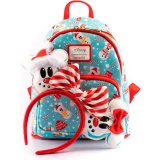 Рюкзак Loungefly Disney Minnie Mickey Snowman AOP Mini Backpack Headband Set (WDBKS0012)
