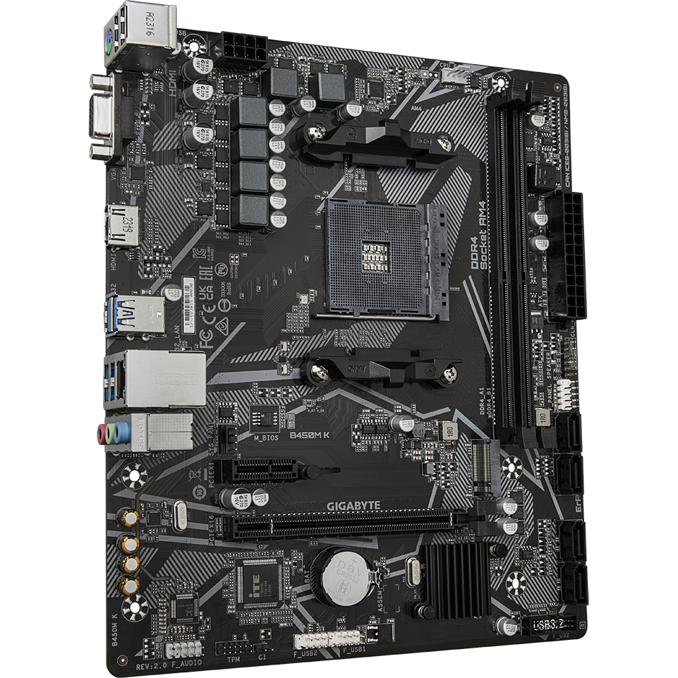 Материнская плата Gigabyte B450M K 2.0 - фото 2