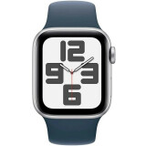 Умные часы Apple Watch SE 2 44mm Silver Aluminum Case with Storm Blue Sport Band M/L (MREE3LL/A)