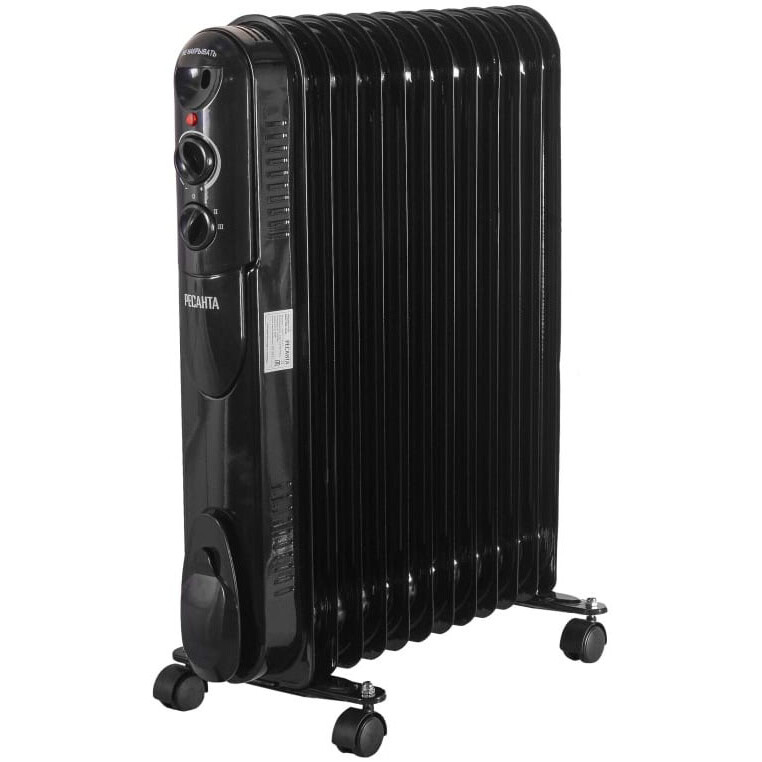 Масляный радиатор Ресанта ОМПТ-12НЧ 2500W Black - 67/3/15