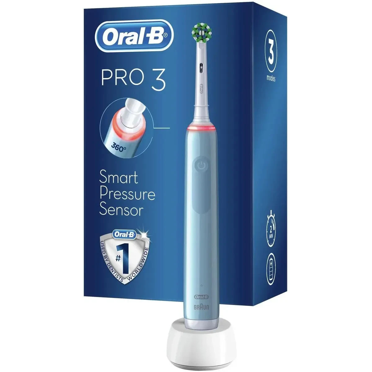 Зубная щётка Oral-B Pro 3 CrossAction Cyan - D505.513.3 - фото 2