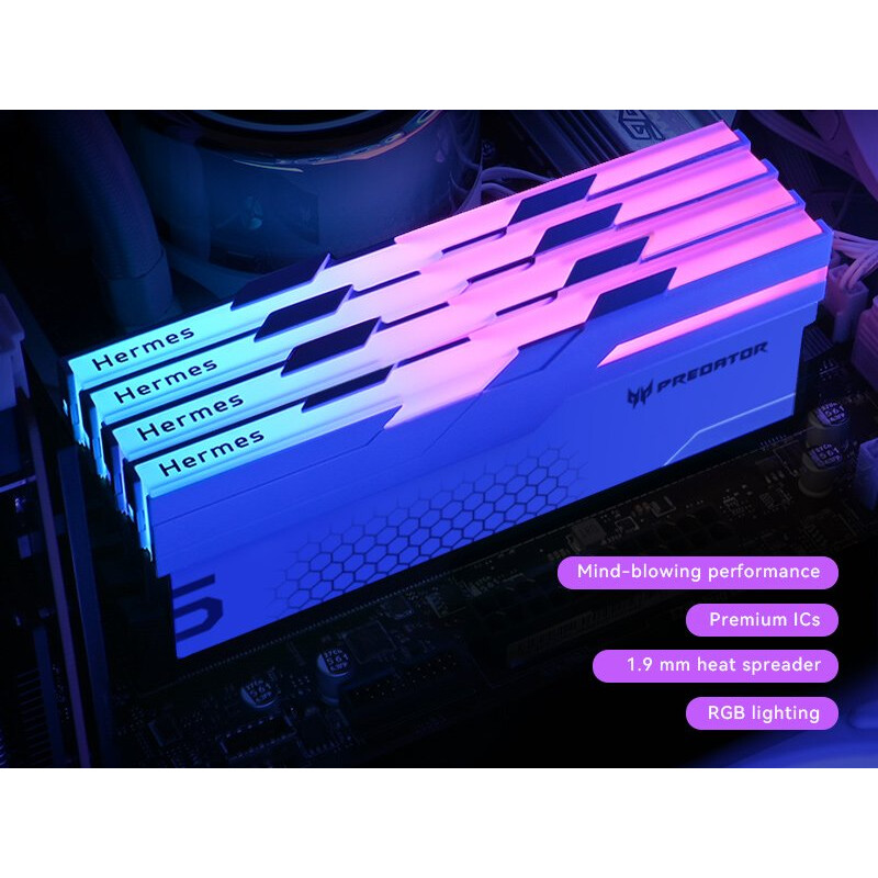 Оперативная память 32Gb DDR5 6400MHz Acer Predator Hermes RGB White (BL.9BWWR.390) (2x16Gb KIT) - фото 5