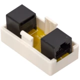 Проходной адаптер EKF TRC-INLC-2RJ45-5EUTP-WH