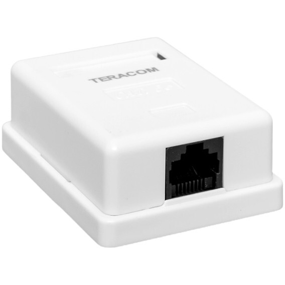 Розетка RJ-45 EKF TRC-WBOX-1RJ45-5EUTP-WH