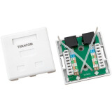 Розетка RJ-45 EKF TRC-WBOX-2RJ45-5EUTP-WH