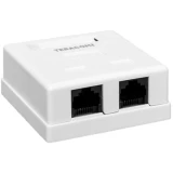Розетка RJ-45 EKF TRP-WBOX-2RJ45-6UTP-WH