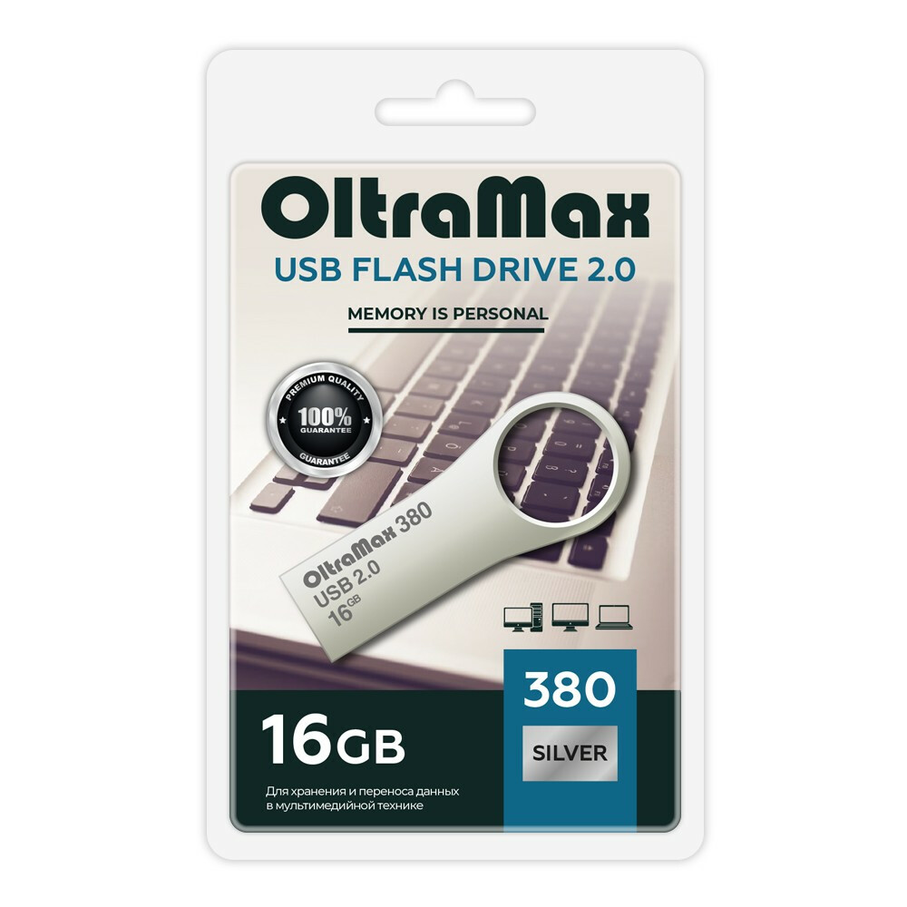 USB Flash накопитель 16Gb OltraMax 380 Silver - OM-16GB-380-Silver