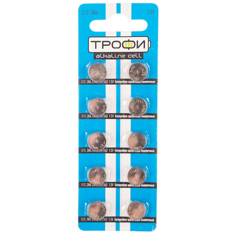 Батарейка Трофи G12 (LR43, 10 шт.) - C0035049