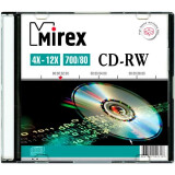 Диск CD-RW Mirex 700Mb 12x Slim Case (1 шт.) (202318)