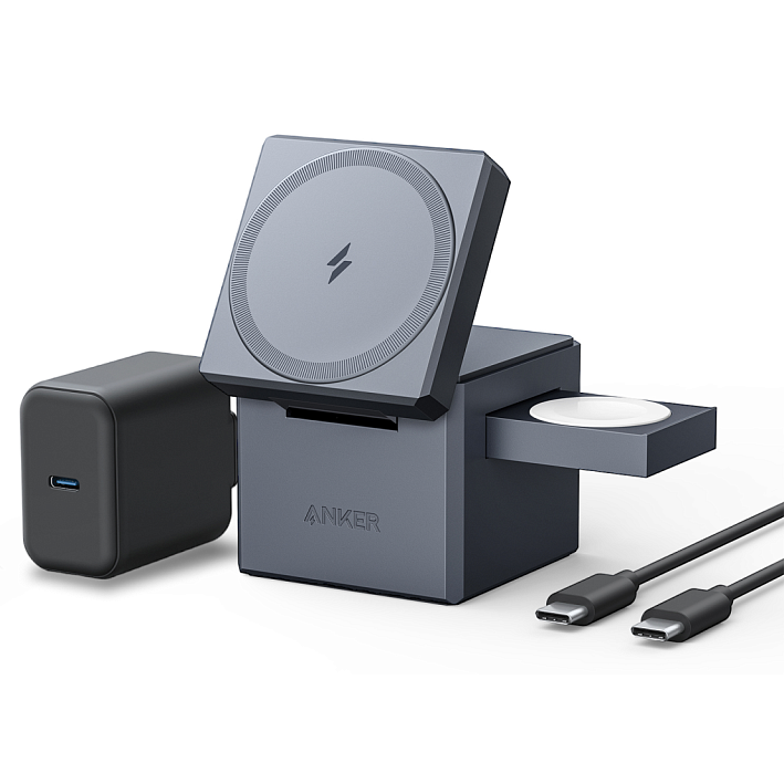 Беспроводное зарядное устройство Anker 3-IN-1 Cube - Y1811G11 - фото 2