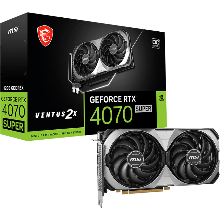 Видеокарта NVIDIA GeForce RTX 4070 Super MSI 12Gb (RTX 4070 SUPER 12G VENTUS 2X OC) - фото 6