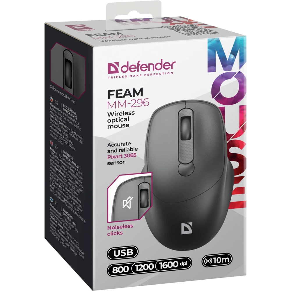 Мышь Defender Feam MM-296 Black (52296) - фото 2