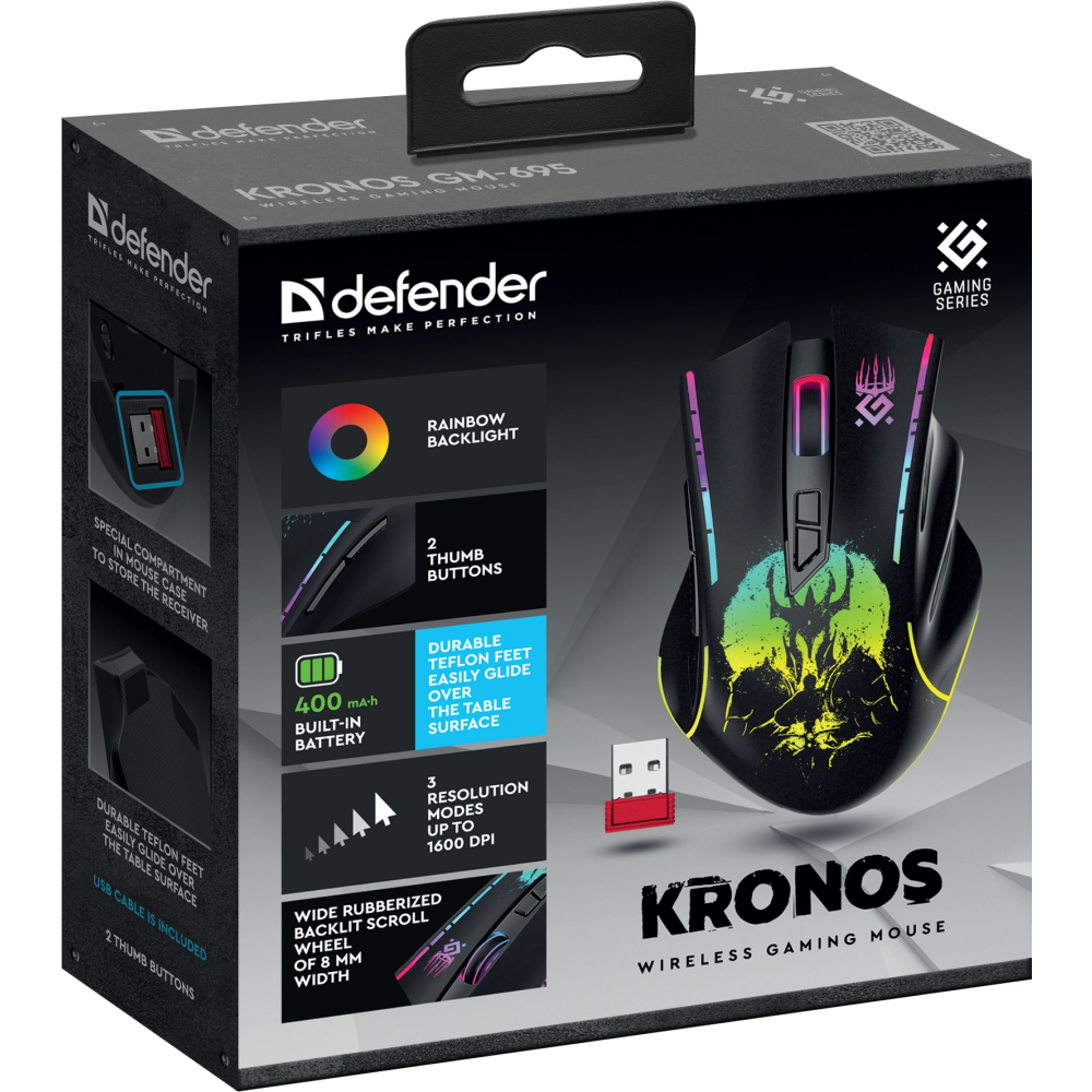 Мышь Defender Kronos GM-695 Black (52695) - фото 4
