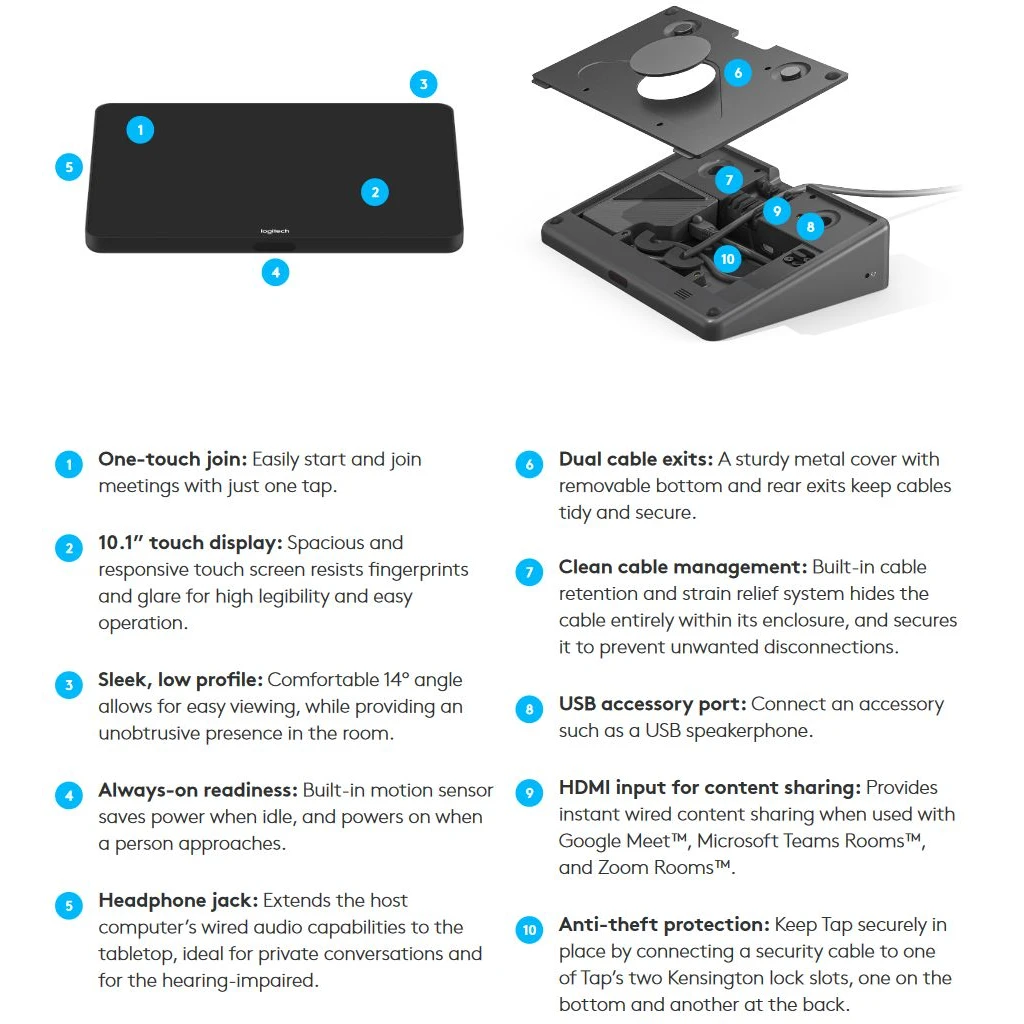 Панель управления Logitech Tap (939-001950) - фото 2