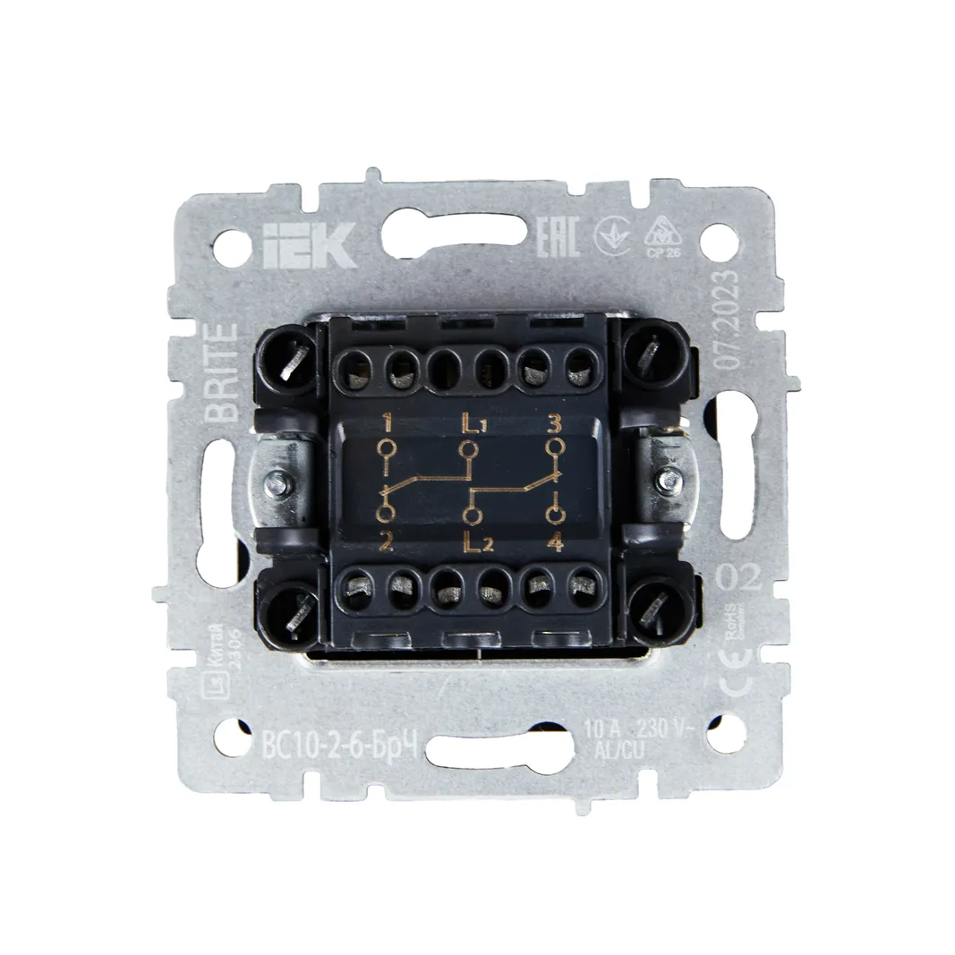 Выключатель IEK BRITE BR-V22-0-10-K02 - фото 3