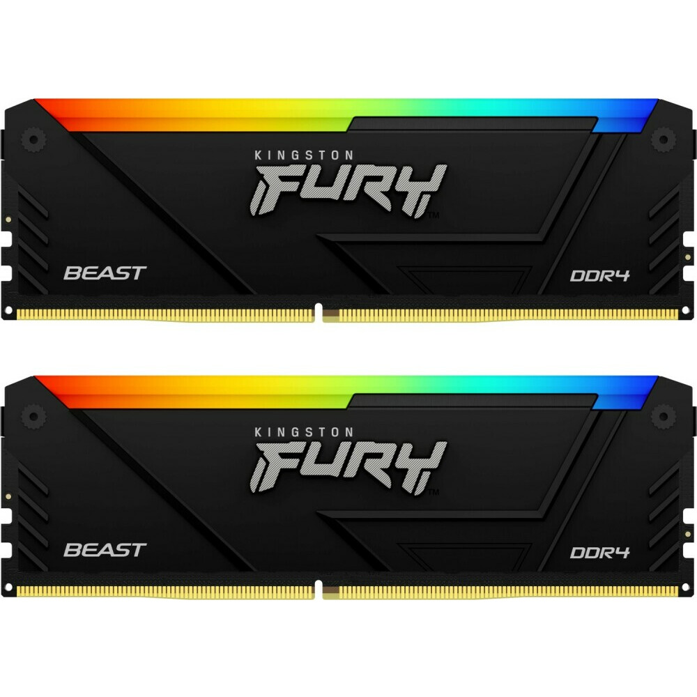 Оперативная память 32Gb DDR4 3200MHz Kingston Fury Beast RGB (KF432C16BB2AK2/32) (2x16Gb KIT)