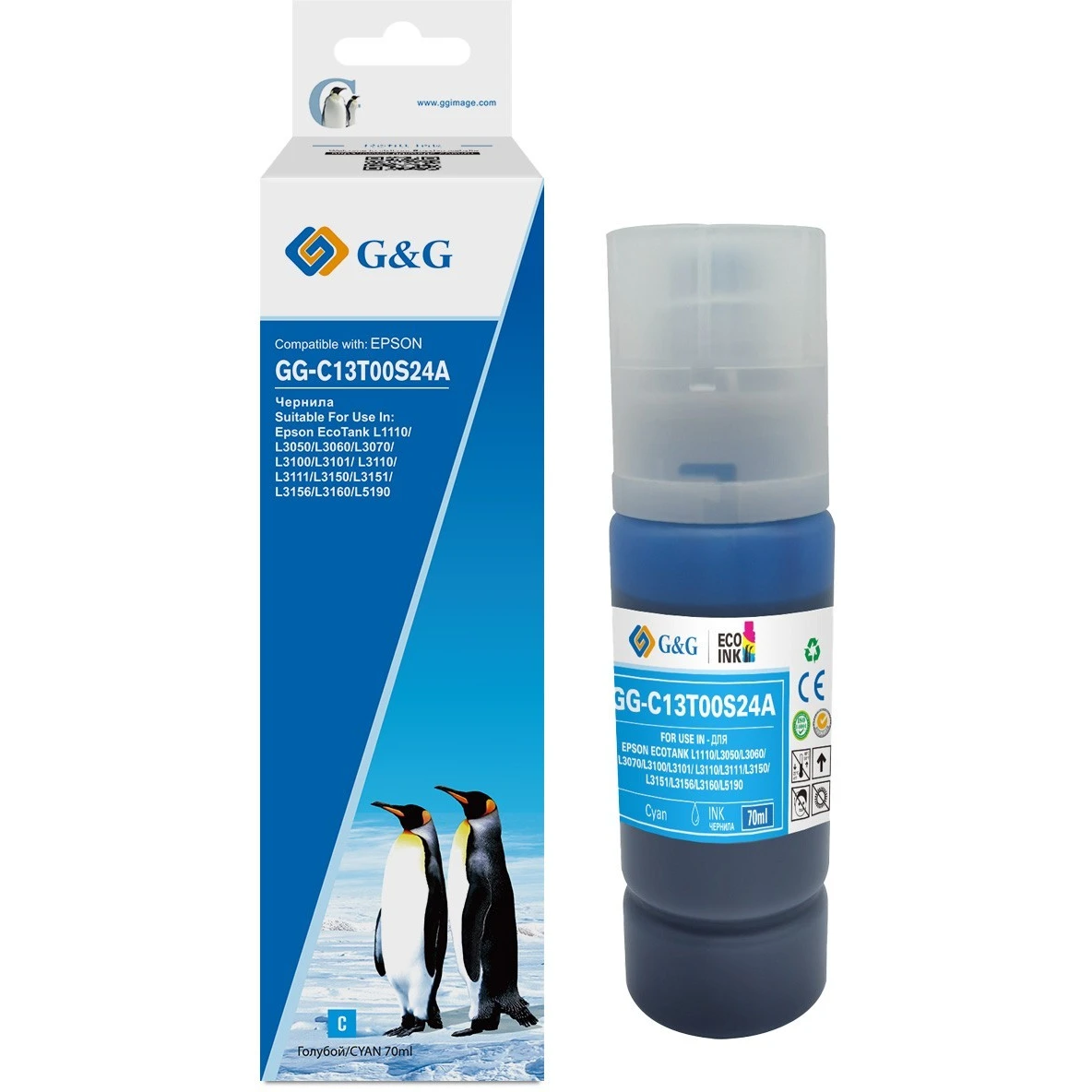 Чернила G&G GG-C13T00S24A Cyan