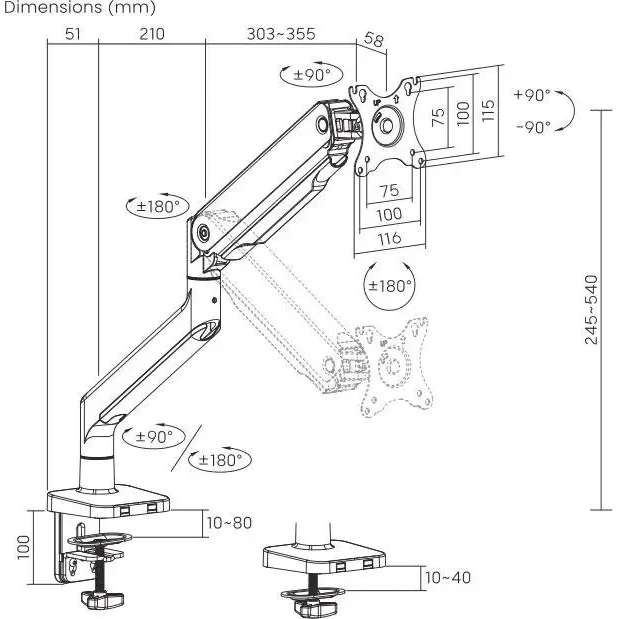 Кронштейн Ultramounts UM730 Black - фото 9