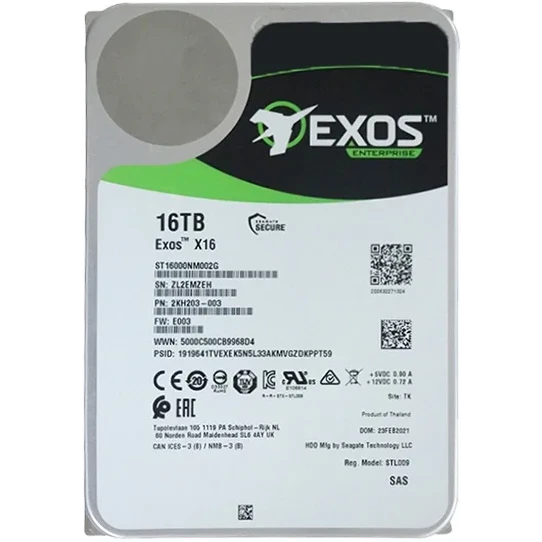 Жёсткий диск 16Tb SAS Seagate Exos X16 (ST16000NM002G)