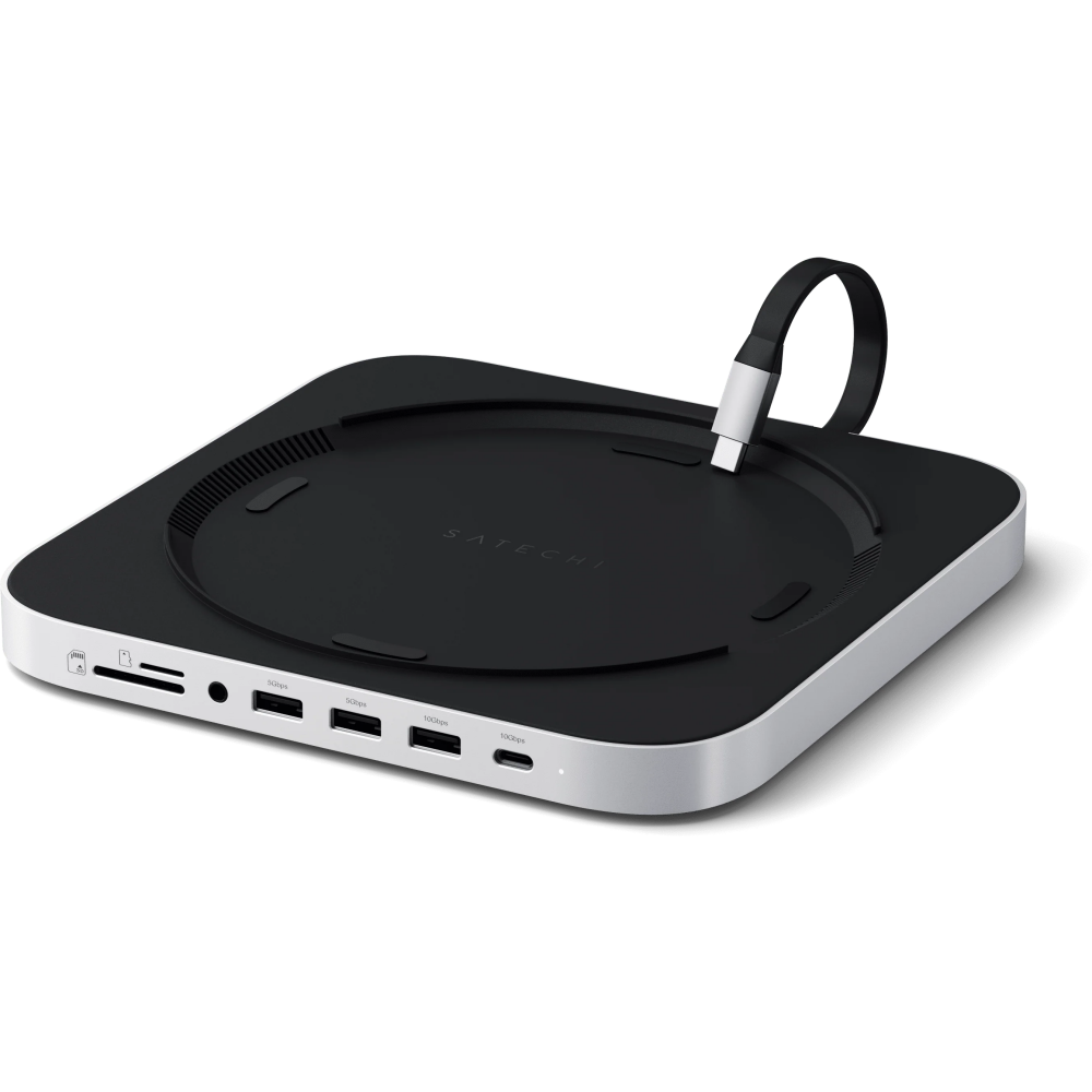 Док-станция Satechi Stand & Hub for Mac Mini/Studio With NVMe SSD Enclosure (ST-GMMSHS)