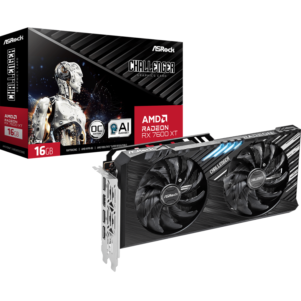 Видеокарта AMD Radeon RX 7600 XT ASRock Challenger OC 16Gb (RX7600XT CL 16GO) - фото 6