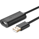 Кабель удлинительный USB A (M) - USB A (F), 10м, UGREEN US121 Black (10321)