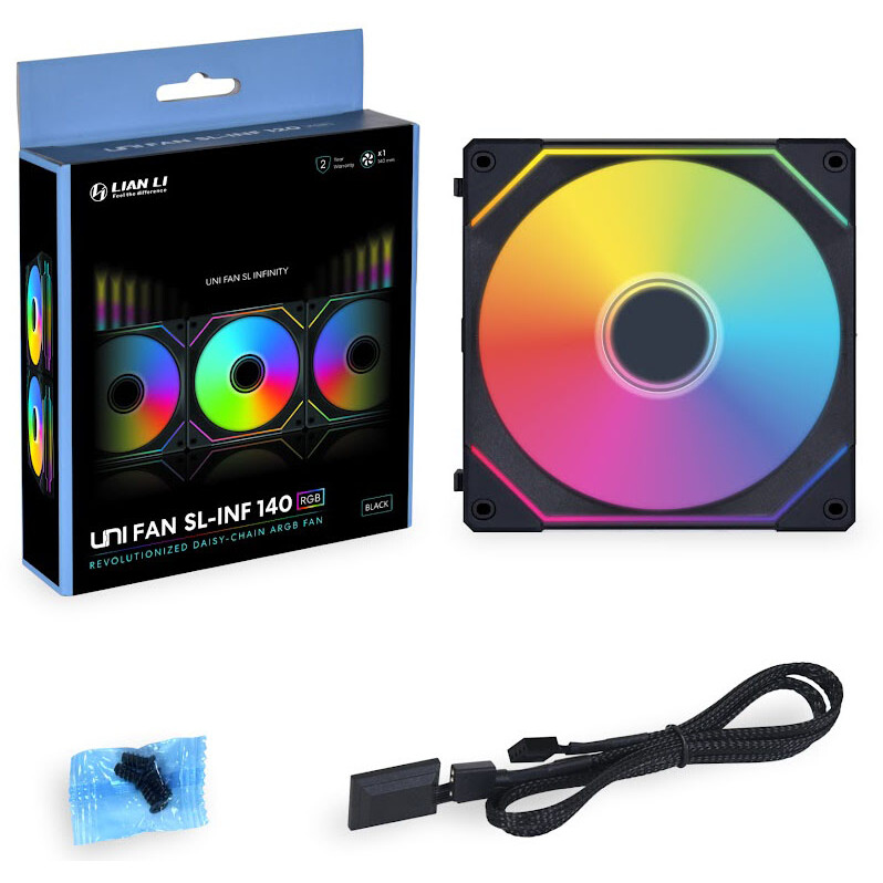 Вентилятор для корпуса Lian Li UNI Fan SL Infinity 140 RGB Black - G99.14SLIN1B.00/G99.14SLIN1B.R0 - фото 6
