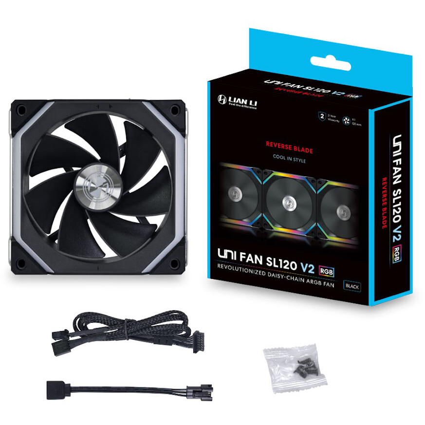 Вентилятор для корпуса Lian Li UNI Fan SL 120 V2 Reverse Blade Black - G99.12RSLV21B.00/G99.12RSLV21B.R0 - фото 7