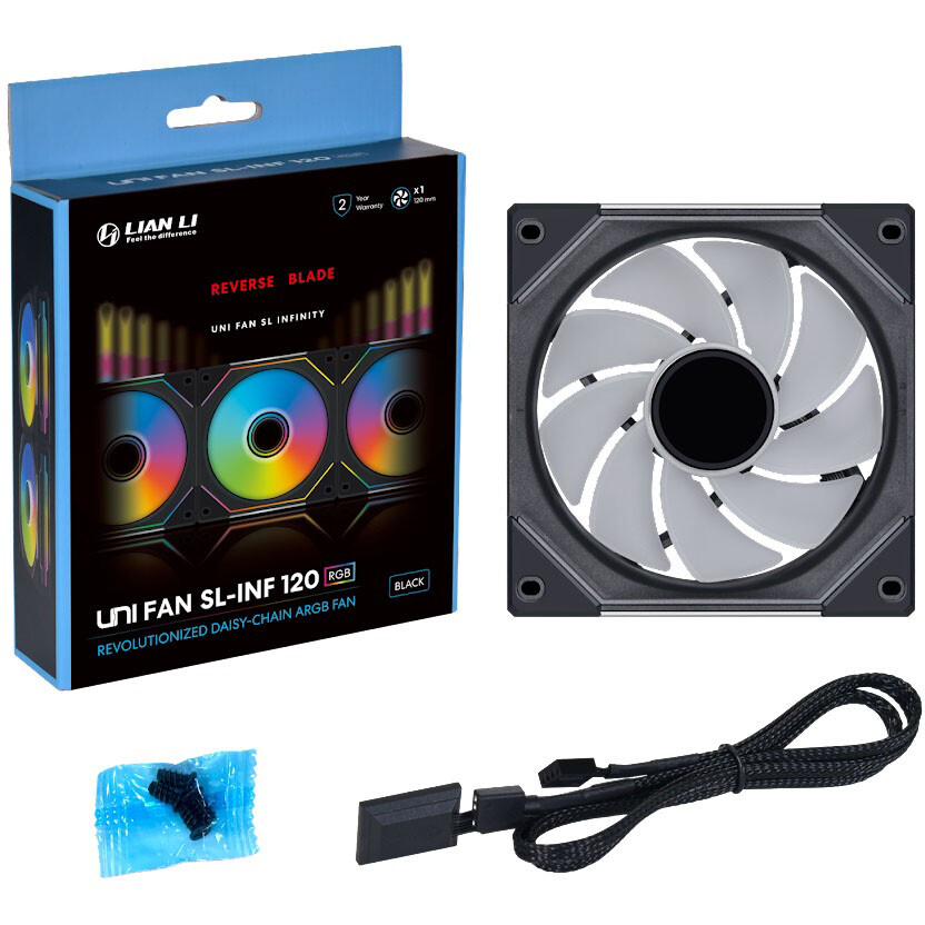 Вентилятор для корпуса Lian Li UNI Fan SL Infinity 120 Reverse Blade Black - G99.12RSLIN1B.00/G99.12RSLIN1B.R0 - фото 6