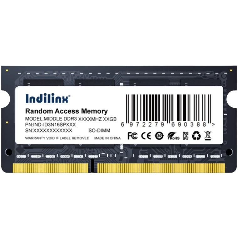 Оперативная память 8Gb DDR3 1600MHz Indilinx SO-DIMM (IND-ID3N16SP08X) - фото 2
