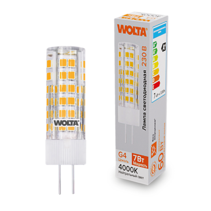 Светодиодная лампочка Wolta WSTD-JC-220V7W4KG4-C (7 Вт, G4)