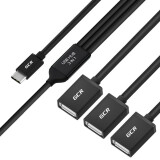 Разветвитель USB Type-C - 3x USB A (F), 0.35м, Greenconnect GCR-55296