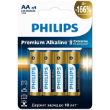 Батарейка Philips Premium Alkaline (AA, 4 шт) (LR6M4B/51)