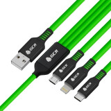 Кабель USB - microUSB/USB Type-C/Lightning, 1.3м, Greenconnect GCR-55382
