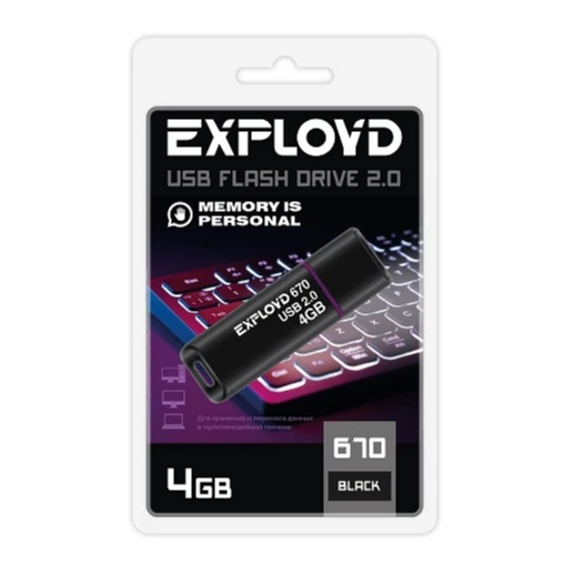 USB Flash накопитель 4Gb Exployd 670 Black - EX-4GB-670-Black